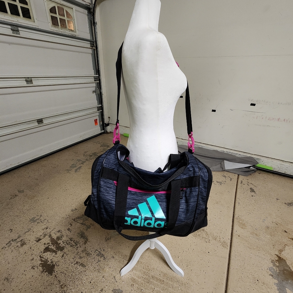Adidas Women's Black and Teal Duffel Bag